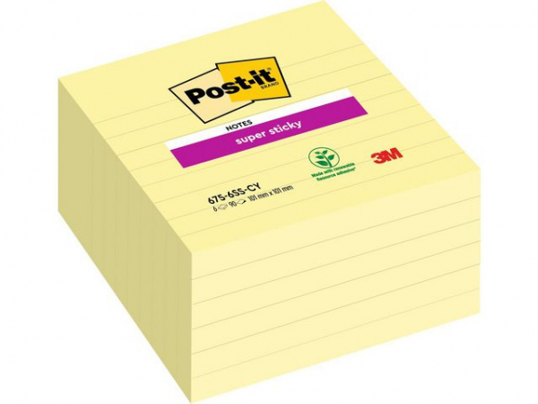 Notatblokk Post-It Ssn 101X101Lj Cy (6 stk)