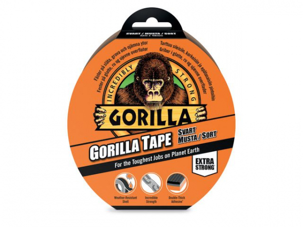 Lerretstape Gorilla Sort 32M