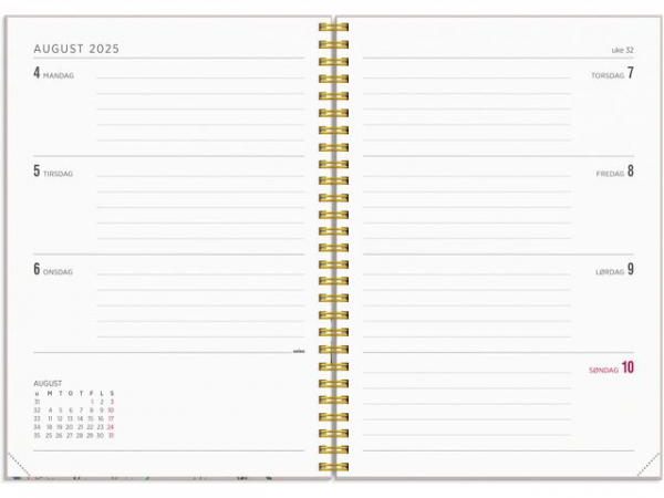 Ukekalender Grieg Multi A5 2025 Blomster