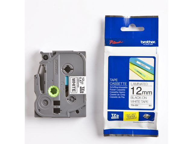 BildeBROTHER Tape TZE-231 12mm Black on White